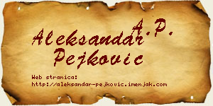 Aleksandar Pejković vizit kartica